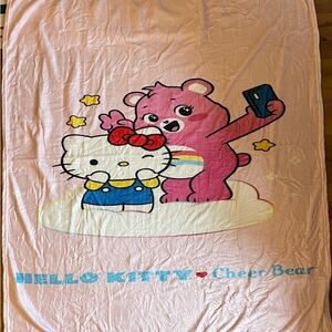 Hello Kitty X Care Bears Plush Blanket 51x59 Cheer Bear